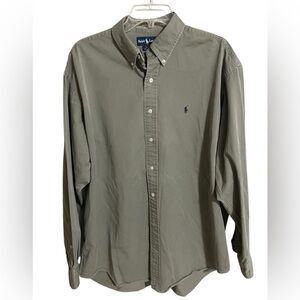 Ralph Lauren Polo BLAKE Green Canvas Feel Shirt 100% Cotton Button Down Men’s XL